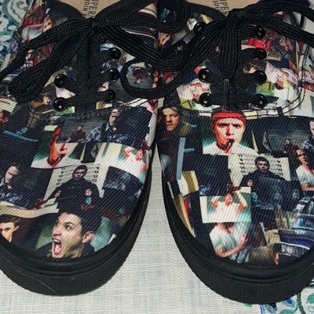 Hot Topic Shoes Supernatural Collage Sneakers 9